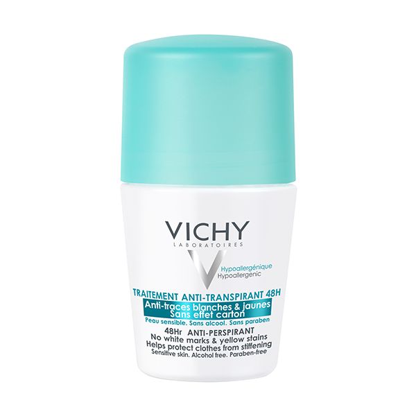 Vichy dermo tolérance deoderant 48h anti traces jaunes et blanches bille peau sensible